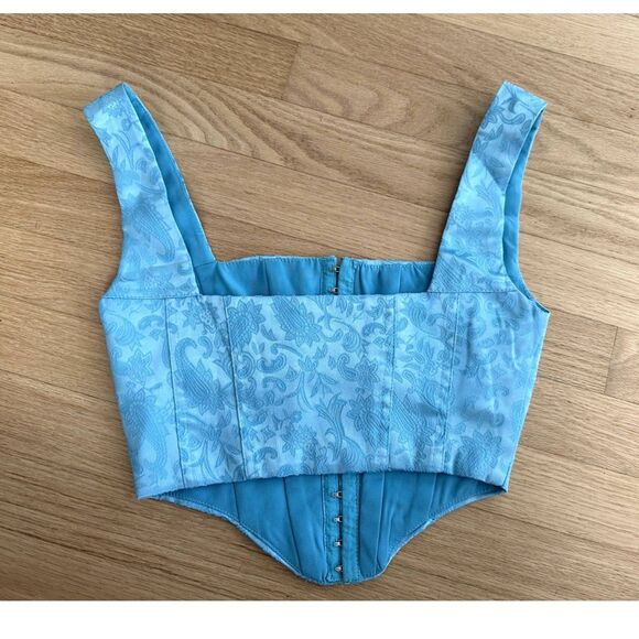 Princess Polly Day Dreaming Corset Top Blue size 0 Coquette Rococo Y2k Style - Picture 3 of 9